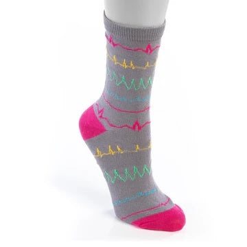 Grey Cardiac Rhythm Socks